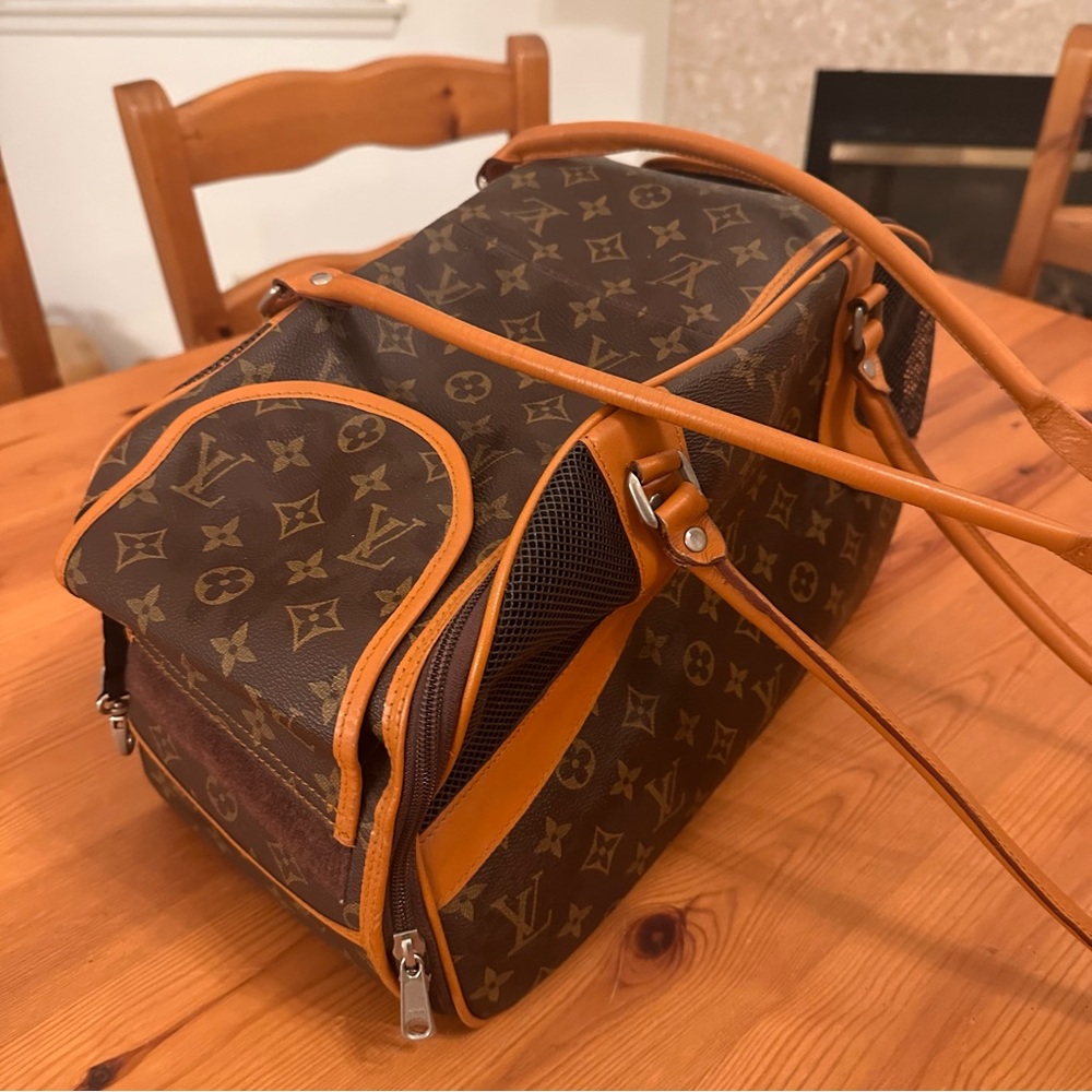 LV Style Monogram Pet Carrier Luggage Bag